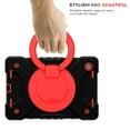 thumbnail image 6 of for Samsung Galaxy Tab A8 10.5 2022 SM-X200 / SM-X205, 360° Rotating Multi Functional Handle Ring Kickstand Built-in Pen Holder with Shoulder Strap 3-layer Protection Tablet Case, Red, 6 of 11