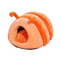 Nebwoak Winter Warm Caterpillar Pet Bed - Soft Plush Semi-Enclosed Cave Bed for Cats & Small Dogs, Non-Slip Bottom, Breathable All-Season Pet House, Cute Pet Sleeping Shelter