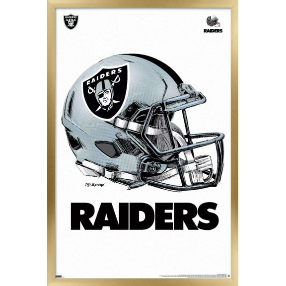 NFL Las Vegas Raiders - Drip Helmet 20 Wall Poster, 22.375" x 34", Framed