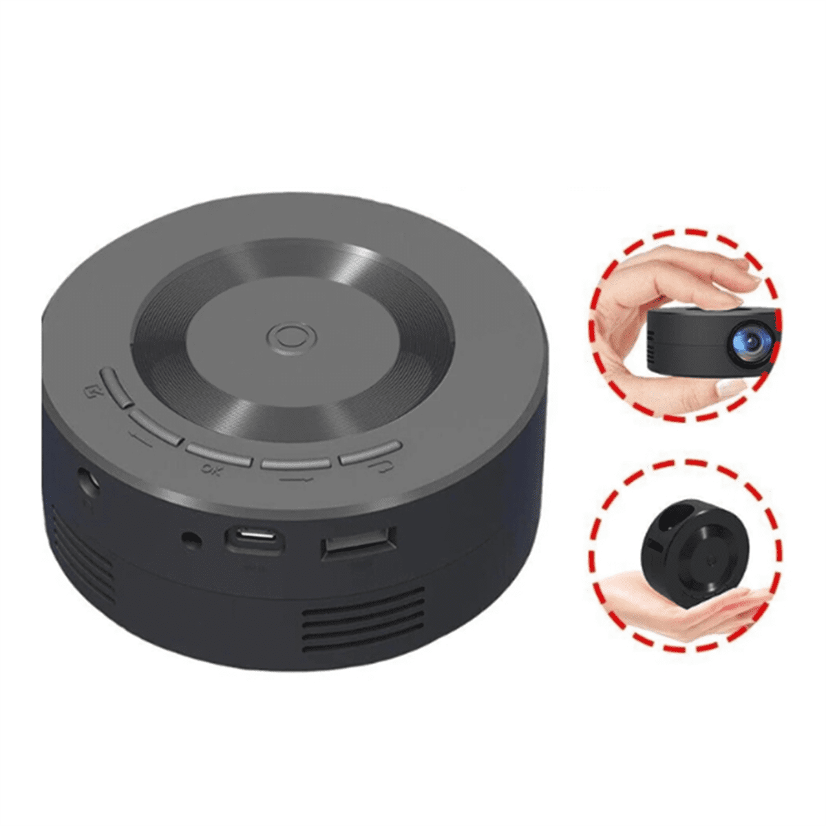 Mini LED Projector 1080p Built in Speaker Portable Small Home Projector with Wired Same Screen Function for IOS ,Android