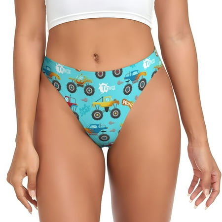 Sigee Cartoon Monster Truck for Women s G-String Panty  Low Rise  Soft Lace Perfect for Everyday Wear or Special Occasions-X-Small