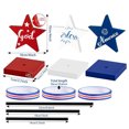 thumbnail image 3 of HengDidi 4th of July Wooden Star Decor Set - 3Pcs Patriotic Tabletop Accents for Home, Office, Party, Indoor Outdoor Holiday Decorations, 3 of 6
