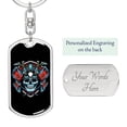 thumbnail image 2 of Skull With Samurai Helmet Keychain Dog Tag Stainless Steel or 18k Gold, 2 of 8
