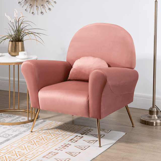 Newnno Velvet Accent Chair, BigArm Accent Chair, Velvet Upholstered