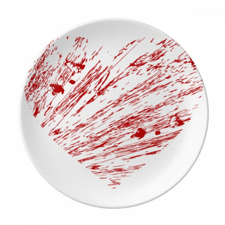 

Heart Red Valentine s Day Drip Plate Decorative Porcelain Salver Tableware Dinner Dish