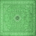 thumbnail image 1 of Ahgly Company Indoor Square Medallion Emerald Green Traditional Area Rugs, 5' Square, 1 of 4