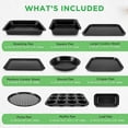 thumbnail image 2 of Non-Stick Carbon Steel Baking Set, 10-Piece Bakeware with Cookie Sheets, Muffin Pan, Roasting Pan, Cake Pan, Baking Tray, Pizza Pan for Easy Release and Cleaning, 2 of 8
