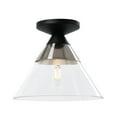 thumbnail image 5 of Creative Co-Op Robert Stevenson Lighting Theo - Metal and Conical Glass Flush Mount Ceiling Light, Matte Black and Brushed Nickel, 5 of 6