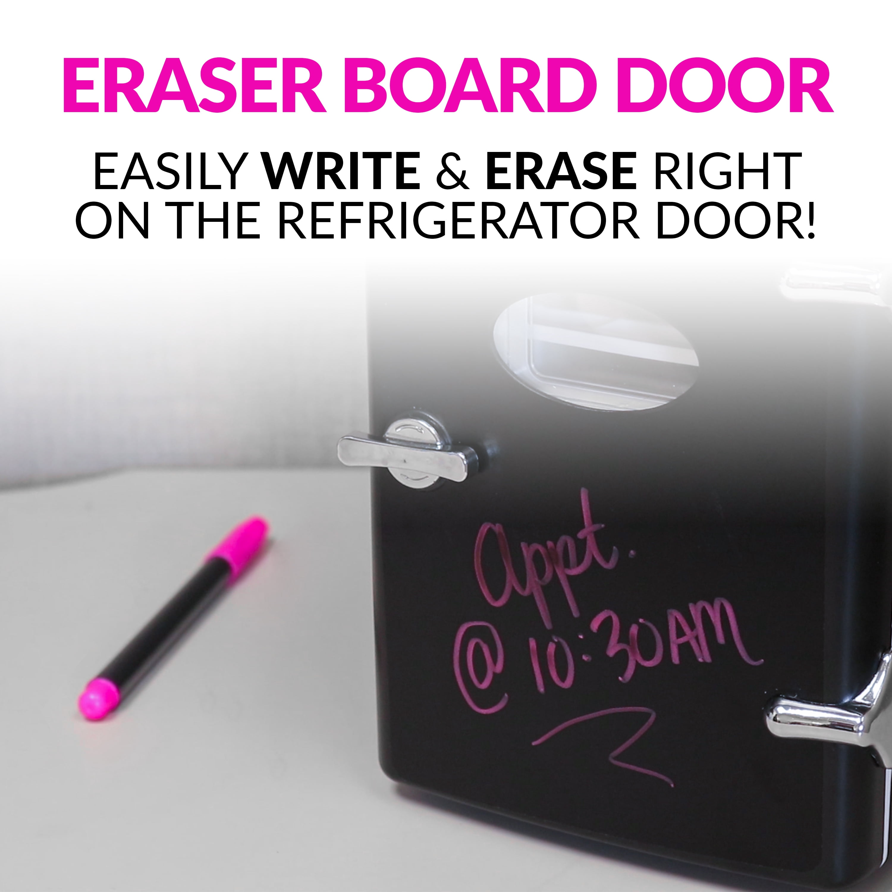 Nostalgia Retro Mini Personal Fridge, 6-Can Cooling and Heating Mini Refrigerator with Dry Erase Board