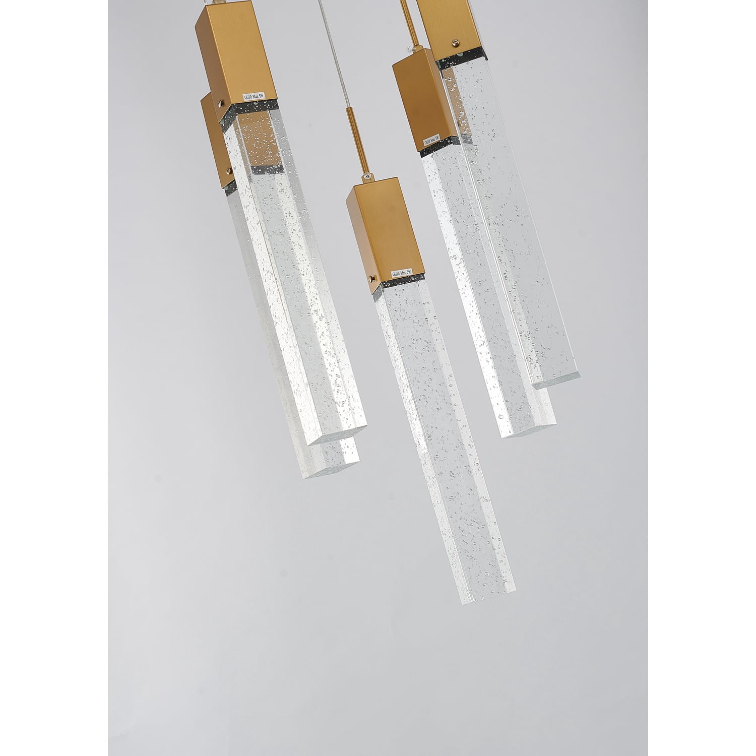 Homestock Asian Fusion Chandelier, Color Clear,Gold, Material Metal, Light Fixture Form Ceiling, 13.78"L X 13.78"W X 19.6"H, Dimmable, Hanging,Ceiling Mount