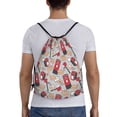 thumbnail image 2 of Drawstring Backpack - Stamp mailbox Pattern Splash Proof Small Drawstring Gym Bag for Women Men, Cinch Sports String Bag Backpack for Travel Swimming Beach, 2 of 8