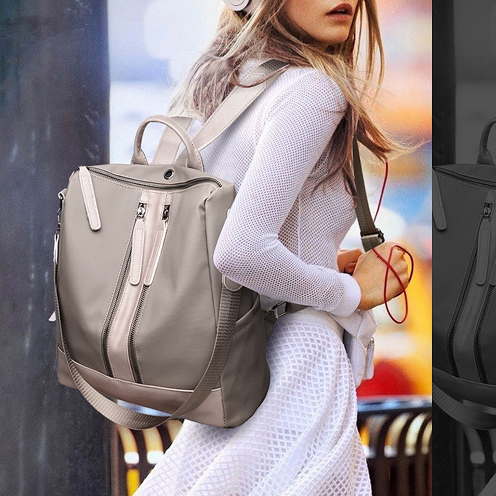 SPRING PARK Soft Backbag Cute Girls Flip Cover Pocket Zipper Mini Backpack  Bag Pouch Handbag