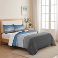 thumbnail image 5 of Queen Quilt Set 90''x96'', Blue Gray Lightweight Bedspread Coverlet Set with 2 Pillow Shams, Vintage Farmhouse Gradient Wooden Grain Art Breathable All Season Quilt Bedding for Bedroom/Guest Room, 5 of 9