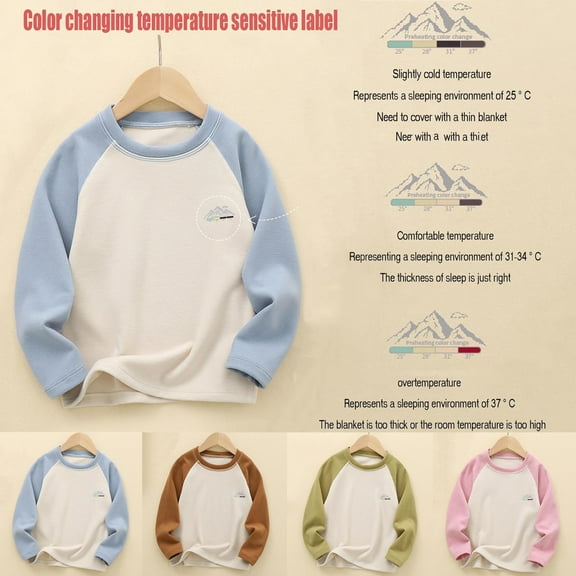 Spazoro Toddler Girls Sweatshirts, Casual Color Block Patching Crew Neck Long Sleeve Pullover Tops for Kids Girls Boys Blue Size 5 T