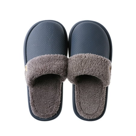 

Removable Washable Cotton Slippers Women Men Fall Winter Waterproof Non-slip Soft Bottom Home Luxury Plush Slippers New