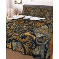 thumbnail image 3 of Quilts Full Size, Boho Floral Soft Comforter Bedding Set for Bed, Vintage Botanical Paisley Flower Lightweight Quilted Bedspread with Pillow Cover(2 Pieces) for All Season, 78x90 Inch, 3 of 6