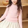 thumbnail image 4 of cfhntfmh Childrens Girls Casual Shirts Fashion Striped Mock Neck Slim Blouses Soft Ruffle Long Sleeve T-Shirts for 3-14 Years, 4 of 4