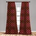 thumbnail image 5 of Ambesonne Damask Curtains, Abstract Victorian Style, Pair of 28"x63", Orange Magenta Black, 5 of 5
