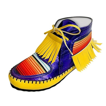 

Boots Women s Size Retro Tassel Color Matching Casual Short