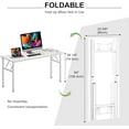 thumbnail image 6 of SOGES 62 inches Folding Table Computer Table Workstation No Install Needed, White, 6 of 9