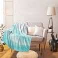 thumbnail image 2 of Throw Blanket Fleece Throw Blanket 40x50in, Teal Gradient Ripple Soft Lightweight Bed Blankets Turquoise Ombre Fuzzy Couch Blankets for All Season, 2 of 9