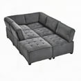 thumbnail image 5 of Modern Minimalist Corduroy 6-Seat U-Shaped Modular Sofa with Reversible Chaise, Fit for Living Room, 5 of 21