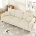 thumbnail image 3 of AAQZ 101" Corduroy Sofa Couch for Living Room, 3 Seater Deep Seat Comfy Couch in a Box, 2 Cushions, 2 Pillows Tool-Free Setup,Beige, 3 of 18