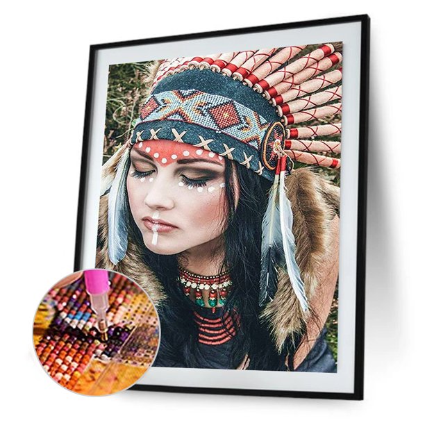 Cuadros Decorativos 5D DIY Diamond Painting Kits Full Square Drill Indian Girl Imagen de mosaico Sywqhk Nuevos Originales