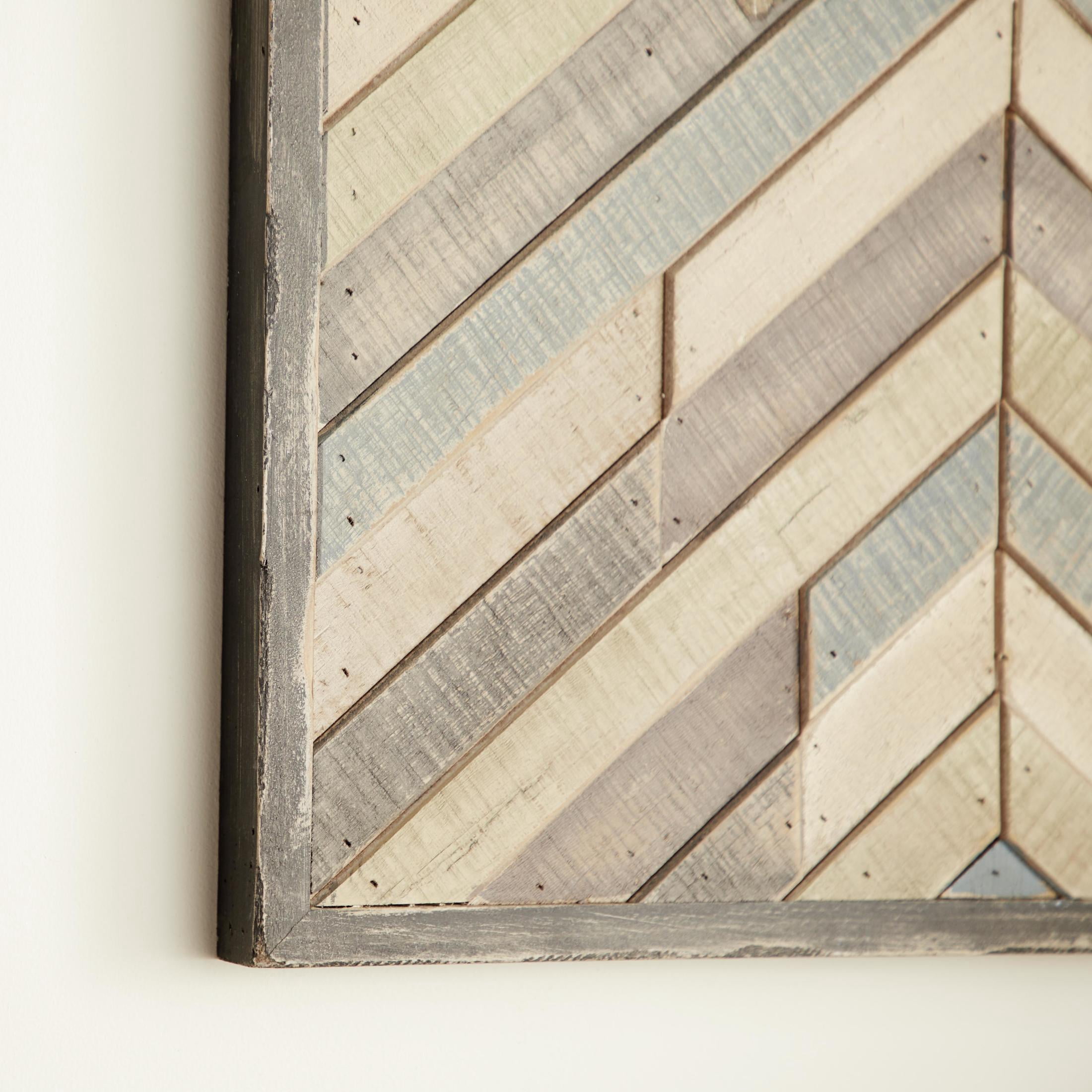 DecMode Multi Colored Wood Handmade Southwestern Inspired Arrow Panel Geometric Wall Decor with Blue Tones
