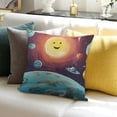thumbnail image 3 of BANET  Space Throw Pillow Cushion Cover, Cartoon Sun Planets of Solar System Fun Celestial Chart Theme, Decorative Square Accent Pillow Case 22x22in, 3 of 5