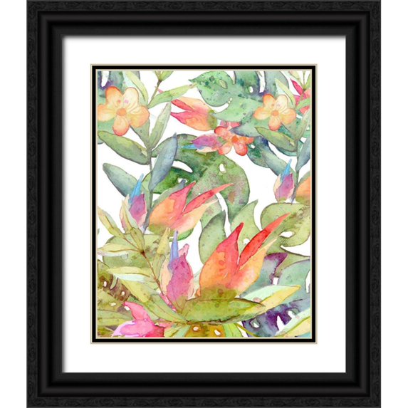 Robinson, Tamara 26x32 Black Ornate Wood Framed with Double Matting Museum Art Print Titled - Tropical Watercolor