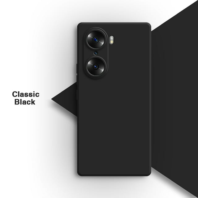 Original Basic Phone Case for Honor 60 Pro SE 60Pro 60SE 5G Trendy simplicity Classic Liquid Silicone Lens Protection Back Cover Classic Black Honor 60 Pro