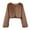 Khaki, variant on Women's Faux Fur Coat Warm Elegant Dressy Cropped Jacket Long Sleeve Fluffy Casual Warm Winter Outerwear Clothes (M, Brown)