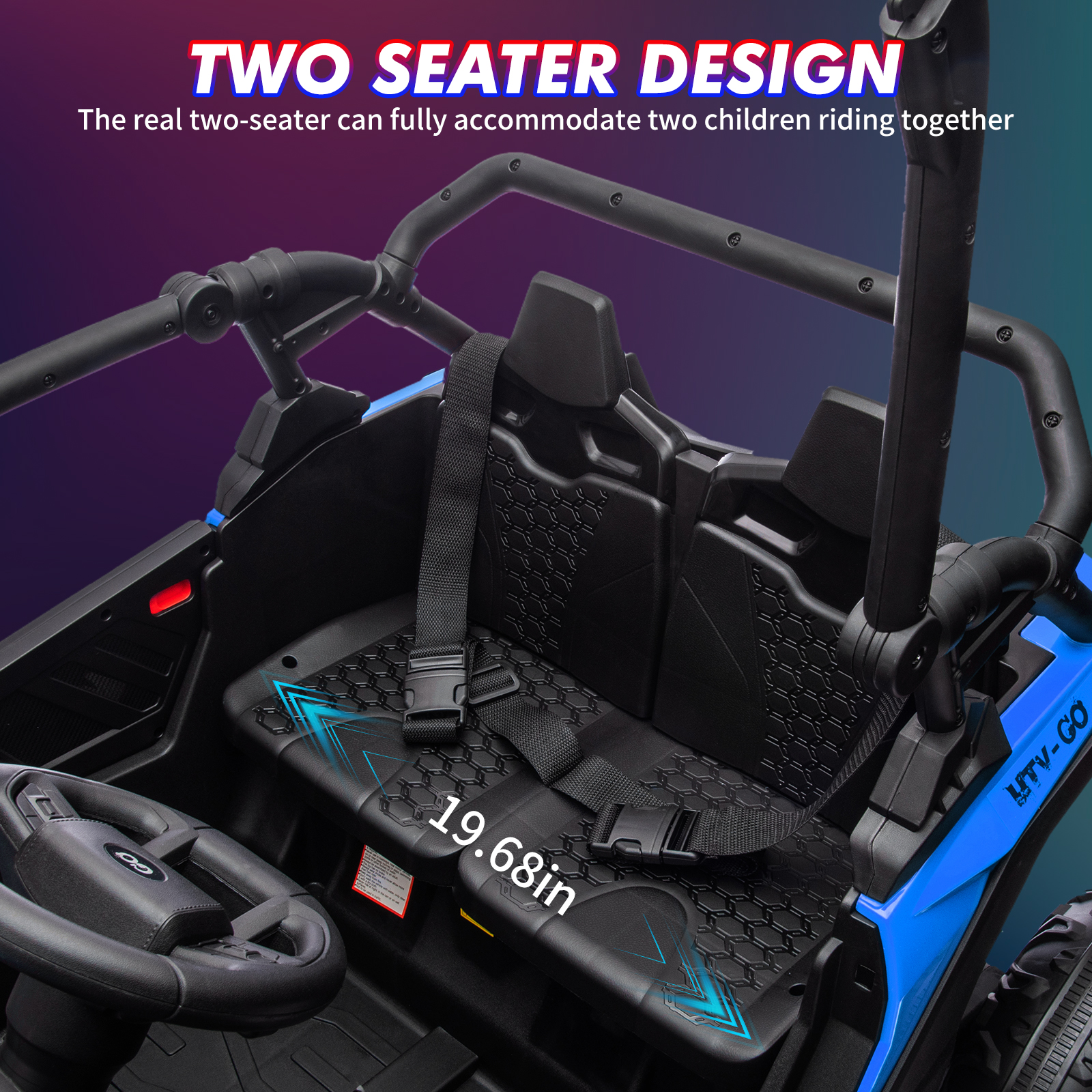CazToi 24V 7 AH 4WD Battery Powered 2 Seater Ride On Car Off-Road Electric UTV with Remote for Kids