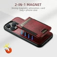 thumbnail image 6 of ELEHOLD Case for iPhone 14 Pro,2 in 1 Detachable Magnetic Leather Wallet Case with Card Holder Kickstand,Red, 6 of 7