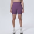 thumbnail image 4 of Ice Feel Breathable Friendly Tight High Waist Yoga Shorts For Running Workout Fitness Compression Wicking Seamless Lightweight Summer Stretch, S, Purple, 4 of 8