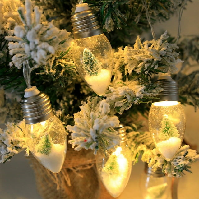 Guirnalda de Luces Led para Árbol de Navidad de 1,5 M y 10 Luces | Guirnalda Verde a Pilas para Decoración Navideña En Interiores y Exteriores