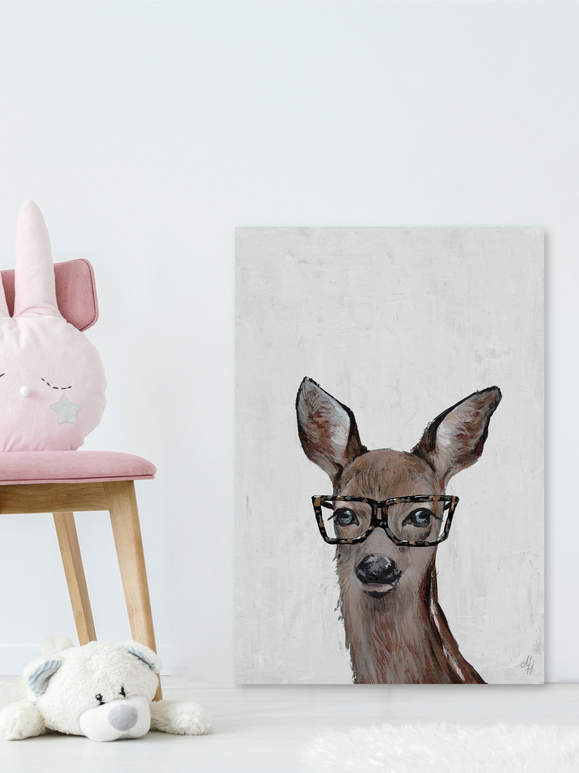 Marmont Hill Brown Hippie Deer III Canvas Wall Art