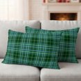 thumbnail image 2 of Lumbar Pillow Covers 20x12 Inch Set of 2, Buffalo Plaid Waterproof Outdoor Pillow Covers, Emerald Green Farmhouse Gingham Striped Decorative Cushion Pillowcases for Couch, Sofa, Bed, Garden, Patio, 2 of 9