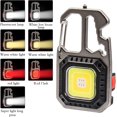 thumbnail image 4 of Mini linterna LED linterna portátil luces de trabajo carga USB 800 lúmenes base magnética con botella abierta y destornillador botella para acampar mantenimiento de emergencia (1 pix) [clase energétic Afortunado Sencillez, 4 of 5