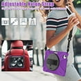 thumbnail image 6 of Allytechgroup Shockproof Case for Apple iPad Pro 11 Inch Case M4 2024, Kickstand Hand Strap Shoulder Strap Rugged Case Kids Friendly Bumper Shockproof Case for iPad Pro 11" 2024,Purple, 6 of 9