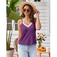 thumbnail image 5 of Ekouaer Pajama Sets for Women Lingerie Sleepwear 2 Piece Cami Split Short Set V Neck Lace Summer Pjs, 5 of 6