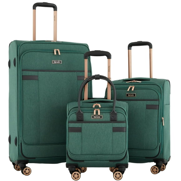 Juego de equipaje Kensie Hudson Softside Spinner de 3 piezas Smoke Pine