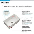 thumbnail image 5 of Houzer Platus 30 in White Fireclay Apron Front Farmhouse Single Bowl Kitchen Sink - PTS-4118 WH, 5 of 9