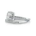 thumbnail image 3 of BERRICLE Sterling Silver Halo Wedding Engagement Rings Cushion Cut Cubic Zirconia CZ Ring Set for Women, Rhodium Plated Size 7.5, 3 of 9