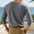 thumbnail image 5 of Men's Trendy Henley Shirts Long Sleeve Crew Neck with Button Pullover Cotton Solid Color Slim Fit Athletic T-Shirt (XL, Dark Gray), 5 of 6