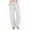 White, variant on Patlollav Womens Pants Solid Cotton Linen Drawstring Elastic Waist Long Wide Leg Pants