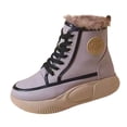 thumbnail image 4 of Botas de nieve informales, accesorios de suela gruesa antideslizante, zapatos de invierno para clima frío Violeta 35 Jinwen Botas de nieve, 4 of 8