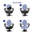 thumbnail image 4 of Floral Office Chair Slipcover, Spring Time Blossoms Daisies and Polka Dots, Protective Stretch Decorative Fabric Cover, Standard Size, Ceil Blue Indigo, by Ambesonne, 4 of 5