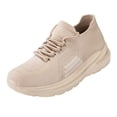 thumbnail image 3 of Domzle Women's Walking Shoes Lightweight Breathable Running Tennis Shoes Non Slip Athletic Fashion Sneakers Mesh Workout Casual Sports Beige 42, 3 of 7